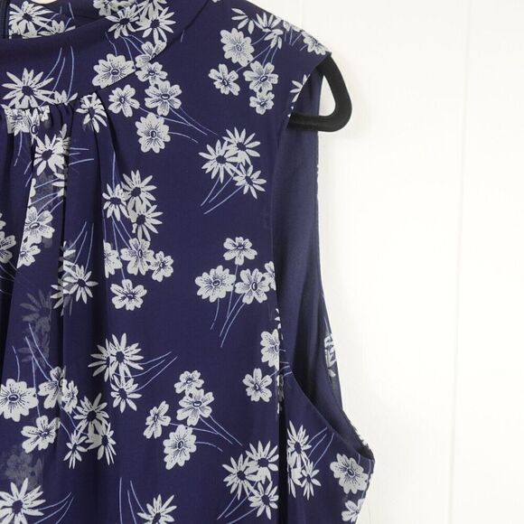 Jessica Howard Womens Plus Blue Floral Ruched Shift Dress Size 22W - Picture 7 of 11